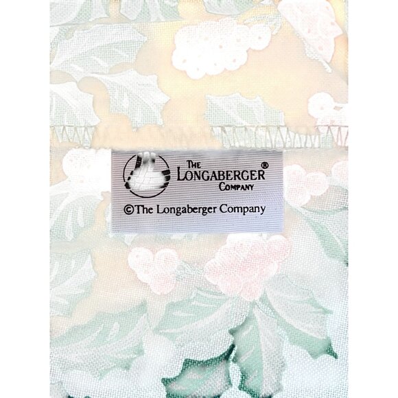 Longaberger “Cranberry Basket” Fabric Holly Design Lining & Plastic Insert 1995 - Picture 9 of 16